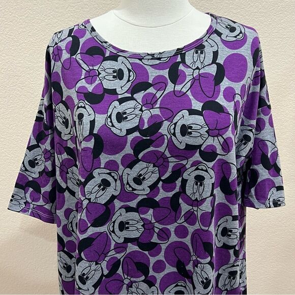 LuLaRoe Irma Minnie Mouse Purple Polka Dot Tunic XS - Picture 6 of 9